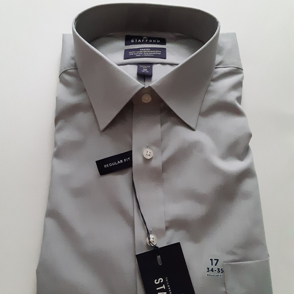 Gray long sleeve Stafford button down shirt
